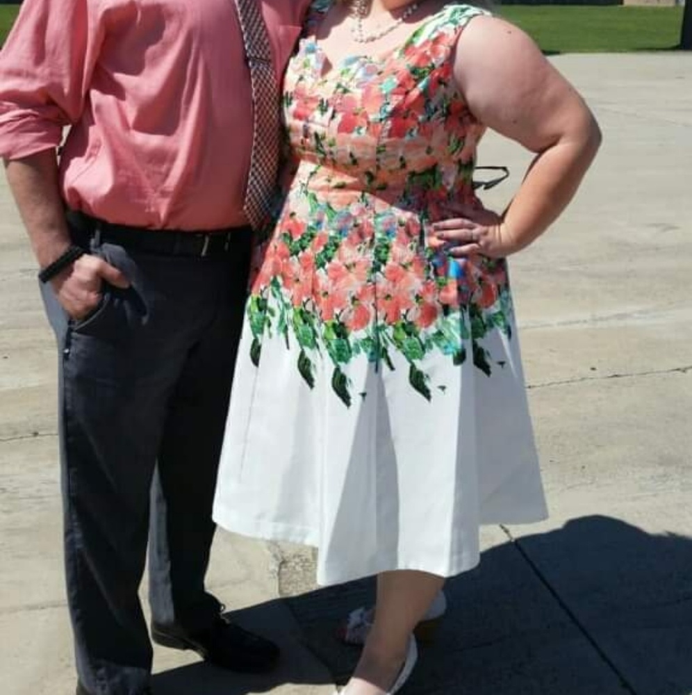 Floral fit and flare dress